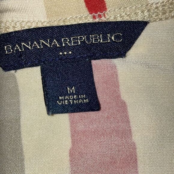 Banana Republic M Red and Cream Tie Front A-line Sundress - Picture 3 of 10